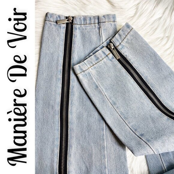 MANIÈRE DE VOIR Skinny High Rise Skinny Jeans With Zipper Legs, UK 10/ US4 - Picture 7 of 10